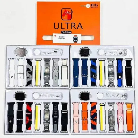Y80 Ultra Smart Watch 8 in 1 – Ultra 2 Smartwatch with 8 Straps Gift Pack